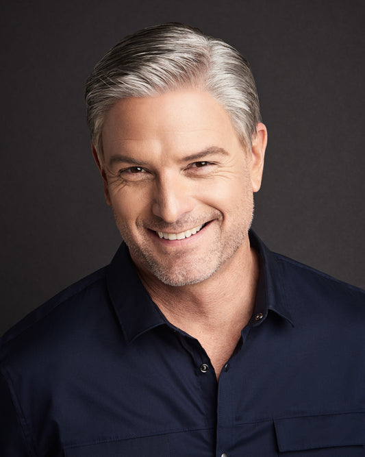 Distinguished 60/40 Human Hair Synthetic Blend Wig by Him